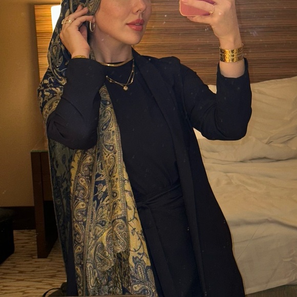 Veiled Collection Noora Textured Three Piece Abaya Set - Night Sky - RARE! 💙 - Picture 7 of 9